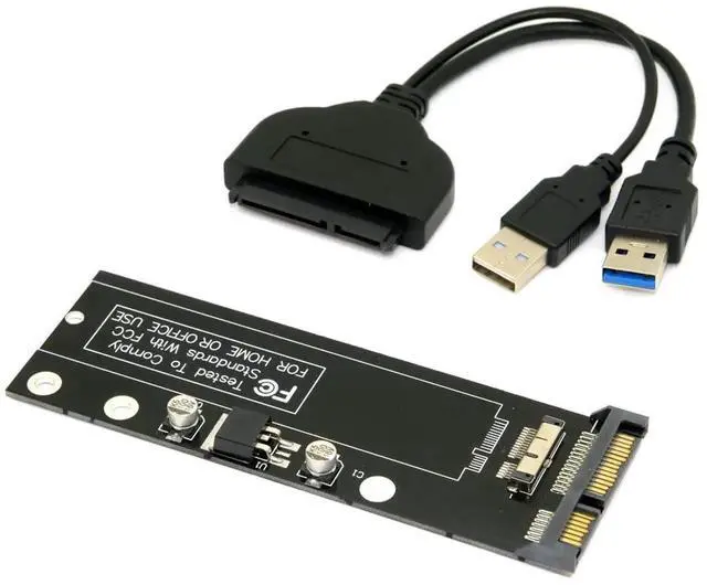 Alt view image 2 of 7 - WRIARICH USB 3.0 Dual PCB Adapter, 12+6Pin Mac SSD + 22Pin SATA Reader for 2010/2011 MacBook Air A1369 A1370