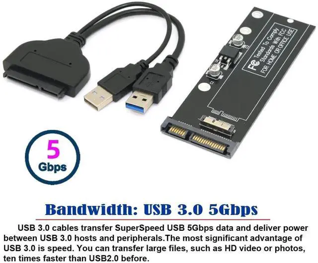 Alt view image 7 of 7 - WRIARICH USB 3.0 Dual PCB Adapter, 12+6Pin Mac SSD + 22Pin SATA Reader for 2010/2011 MacBook Air A1369 A1370