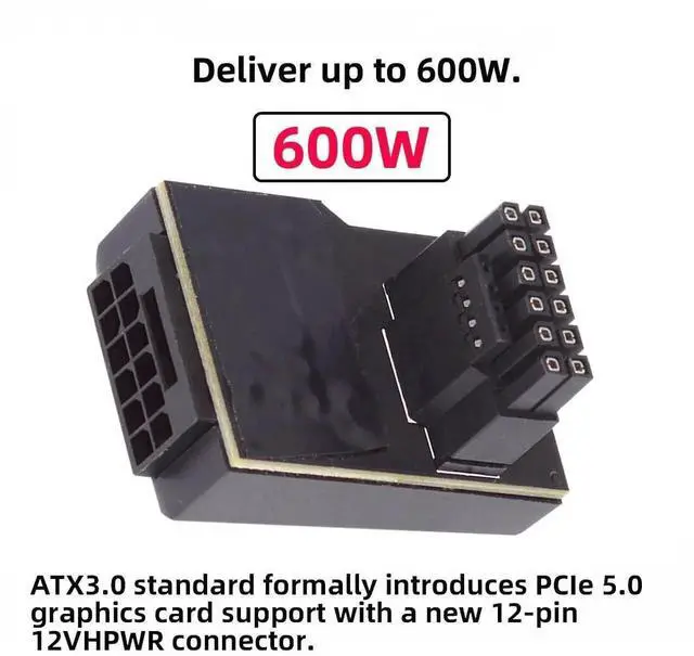 Alt view image 6 of 7 - WRIARICH 12VHPWR ATX3.0 PCIe5.0 Modular Power Extension Adapter, 90 Degree Down Angled Male to Female 16Pin(12+4Pin) GPU Connector, Compatible with RTX 3080/3090 Ti PSU Graphics Card