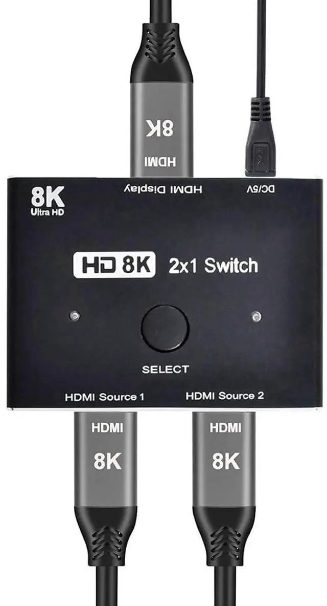 Alt view image 6 of 7 - WRIARICH 2 In 1 Out HDMI 2.1 Ultra HD Switch Hub, Support 8K@60Hz, HDCP & SST Extended Display, Max 4K@60Hz Dual Screen Output