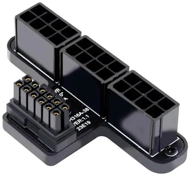 Main image of WRIARICH 90° Downward Angled 12VHPWR 16Pin to Triple ATX 8Pin Power Adapter, ATX3.0 PCIe5.0 for RTX 4080 / 5090Ti GPU
