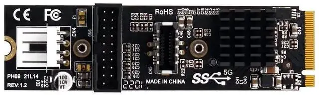 Main image of WRIARICH USB 3.1 Type-E Front Panel Socket + USB 2.0 to NVME NGFF M-Key Adapter Card with VL805 Chip, 5Gbps for Motherboard