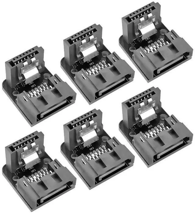 Main image of WRIARICH 6 Pack 90 Degree Angled SATA 7Pin Adapter, 7Pin Male to 7Pin Female SATA Converter for Desktop Motherboard SSD HDD