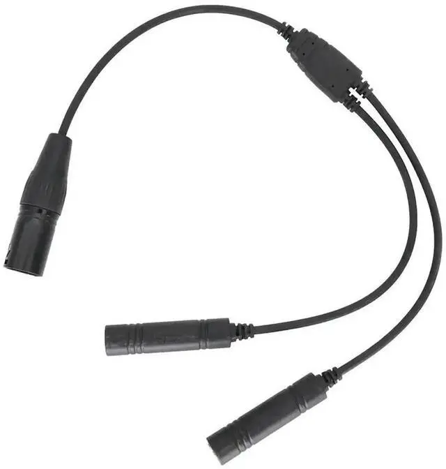 Main image of WRIARICH GA Dual Male Plugs to 5-Pin XLR Female Adapter Cable, Black GA Twin Plug Conversion Cord, Universal for Aviation Intercom Communication