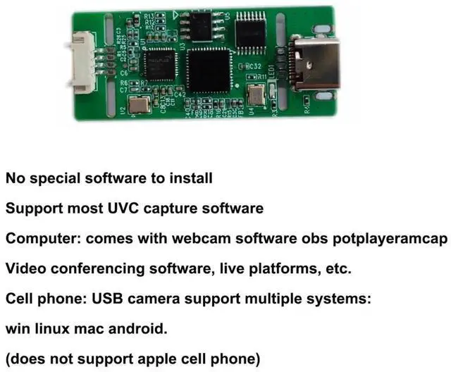 Alt view image 2 of 5 - WRIARICH HD AHD to Type-C Video Capture Module, 720P/1080P Drive-Free Digital-Analog Converter for Windows/Linux/Mac OS