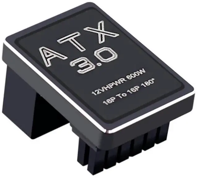 Alt view image 3 of 7 - ATX 3.0 PCIe 5.0 12VHPWR U-Shaped Back Reverse Down-Angled Adapter, 12+4Pin Male to Female 360° Opposite Steering GPU Power Turn Connector, Compatible with RTX 4080 / 5090Ti 16Pin Graphics Cards