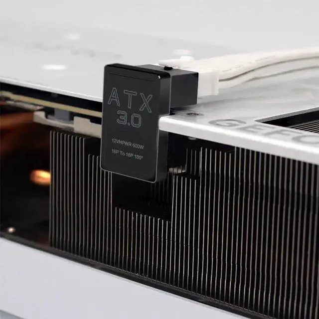 Alt view image 5 of 7 - ATX 3.0 PCIe 5.0 12VHPWR U-Shaped Back Reverse Down-Angled Adapter, 12+4Pin Male to Female 360° Opposite Steering GPU Power Turn Connector, Compatible with RTX 4080 / 5090Ti 16Pin Graphics Cards