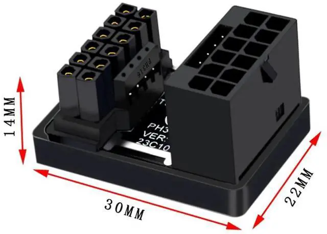 Alt view image 4 of 7 - ATX 3.0 PCIe 5.0 12VHPWR U-Shaped Back Reverse Down-Angled Adapter, 12+4Pin Male to Female 360° Opposite Steering GPU Power Turn Connector, Compatible with RTX 4080 / 5090Ti 16Pin Graphics Cards