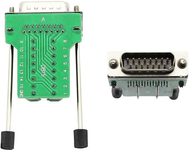 Alt view image 2 of 7 - WRIARICH Black DB15 Male Solderless Breakout Terminal Board with Plastic Shell & Long Mounting Screws, 15Pin D-SUB Serial Signal Screw Terminal Adapter PCB Module (MB Male Version)