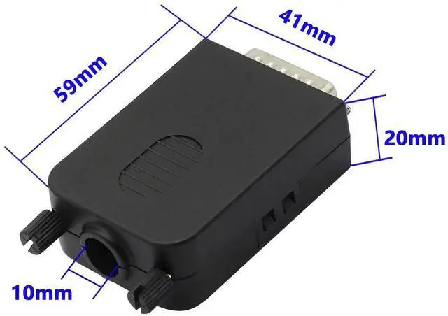 Alt view image 3 of 7 - WRIARICH Black DB15 Male Solderless Breakout Terminal Board with Plastic Shell & Long Mounting Screws, 15Pin D-SUB Serial Signal Screw Terminal Adapter PCB Module (MB Male Version)