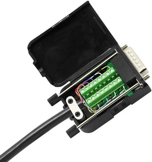 Alt view image 6 of 7 - WRIARICH Black DB15 Male Solderless Breakout Terminal Board with Plastic Shell & Long Mounting Screws, 15Pin D-SUB Serial Signal Screw Terminal Adapter PCB Module (MB Male Version)