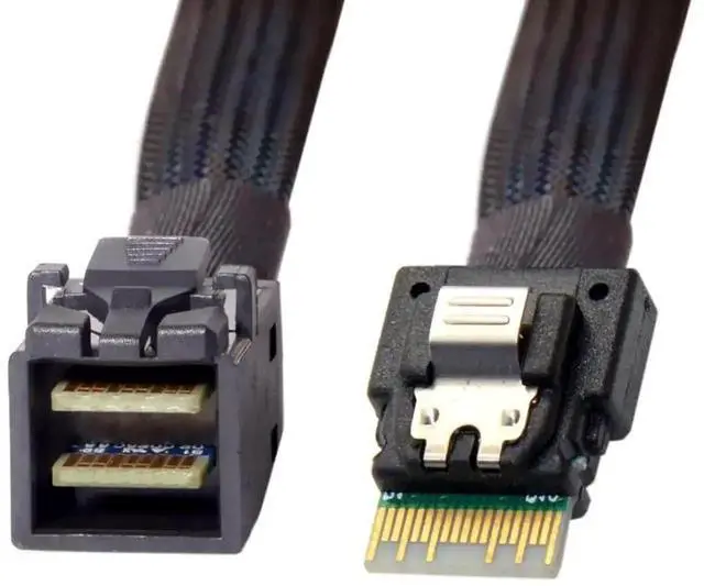 Alt view image 4 of 7 - WRIARICH 50cm Internal Mini SAS SFF-8654 38Pin to SFF-8643 HD RAID Cable Server Hard Drive Data Cable
