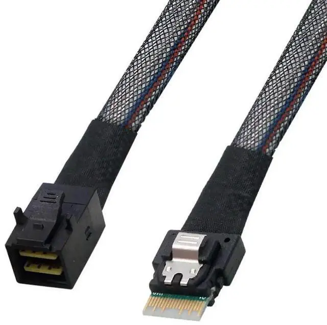 Alt view image 7 of 7 - WRIARICH 50cm Internal Mini SAS SFF-8654 38Pin to SFF-8643 HD RAID Cable Server Hard Drive Data Cable