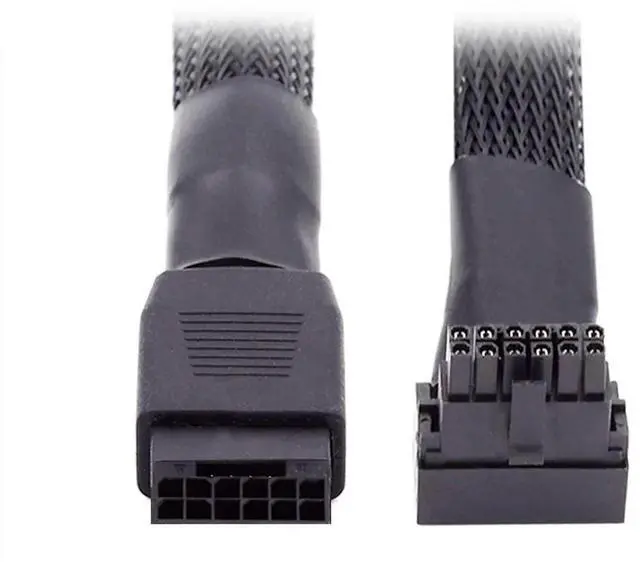 Main image of WRIARICH 17cm Down Angled 90 Degree 12VHPWR Extension Cable, ATX3.0 PCIe 5.0 16Pin(12+4) Male to Female Modular Power Cord, Compatible with RTX 3080 3090Ti Graphics Cards