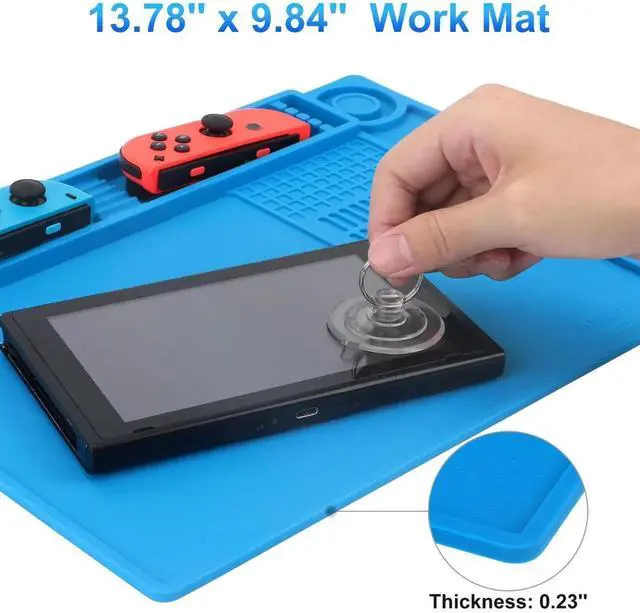 Alt view image 7 of 7 - WRIARICH Heat Resistant Silicone Soldering Work Mat 13.8×9.9 Inch, 932°F High Temp Anti-Slip Magnetic Repair Pad for Phone, Watch, Eyeglass & Electronics Repair