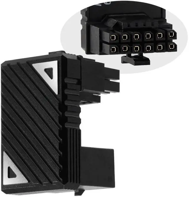 Alt view image 4 of 6 - WRIARICH 180 Degree U-Turn 12VHPWR 12+4 Pin Angled Power Adapter, PCIe 5.0 16Pin GPU Connector for RTX 40 Series Graphics Cards, Black Z Connector