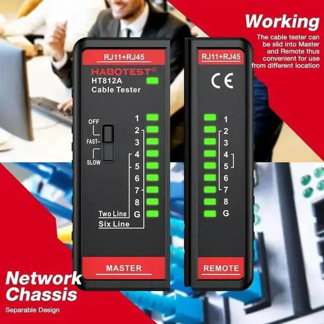 Alt view image 2 of 4 - WRIARICH HABOTEST HT812A Network & Telephone Cable Tester