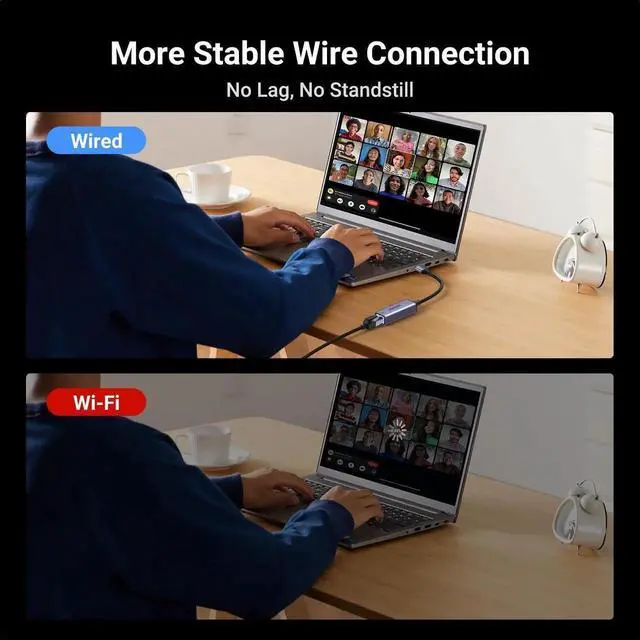 Alt view image 3 of 6 - WRIARICH USB 3.0 to Gigabit Ethernet Adapter, Aluminum Shell Plug and Play RJ45 LAN Network Dongle, Compatible with Nintendo Switch, MacBook, Surface Pro, Windows Laptops & PC