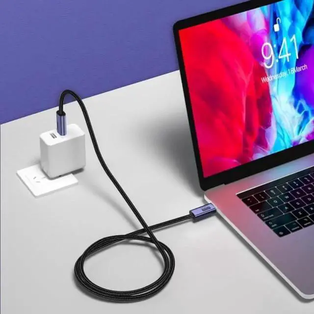 Alt view image 3 of 7 - WRIARICH 3M USB4 USB-C Male to Male Cable, Gen2 20Gbps Data, 100W (20V 5A) Fast Charging for Laptops, Tablets & Phones