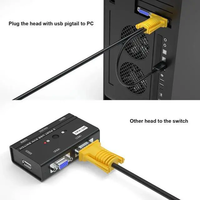 Alt view image 5 of 6 - WRIARICH MT-VIKI 2-in-1 USB VGA KVM Cable 3M(10FT), Integrated VGA USB Combo Cord for VGA KVM Switch