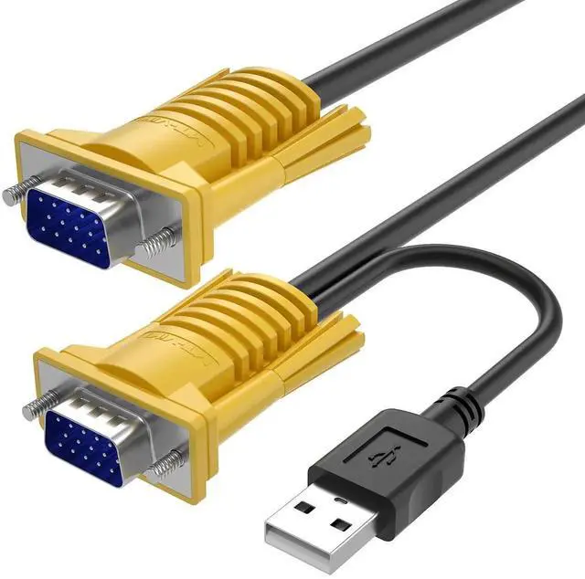 Alt view image 6 of 6 - WRIARICH MT-VIKI 2-in-1 USB VGA KVM Cable 3M(10FT), Integrated VGA USB Combo Cord for VGA KVM Switch