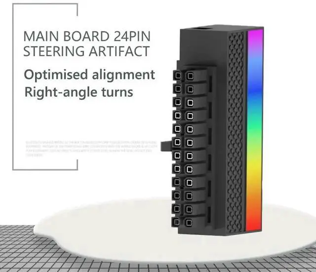 Alt view image 2 of 3 - WRIARICH 9-LED 5V 3-Pin ARGB PSU Cable Connectors, Compatible with Aura Sync, PC Modding Mount Accessories