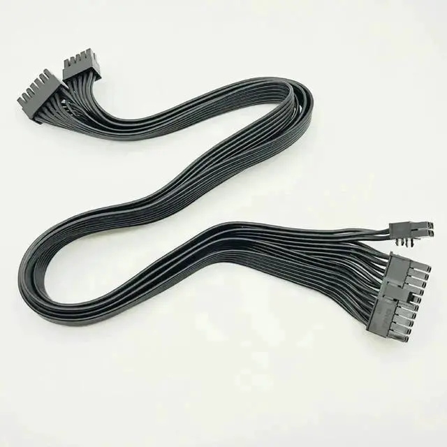 Alt view image 2 of 6 - WRIARICH 60cm Sleeved Modular PSU Cable, 10Pin+14Pin to ATX 24Pin (20+4Pin) Adapter Cord, 18AWG for Corsair AX1200 / AX1200i / RM Series Full Modular Power Supply
