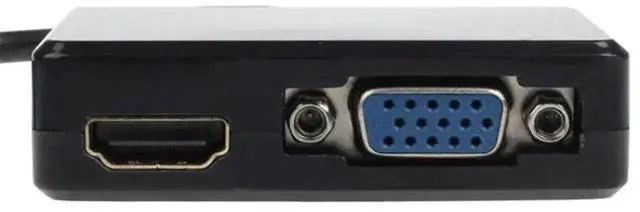 Alt view image 5 of 7 - WRIARICH HDMI Input to VGA + HDMI Female Splitter Converter with 3.5mm Audio Jack, Dual Display Video Adapter for PC Monitor HDTV