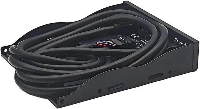 Alt view image 4 of 4 - WRIARICH 3.5 Inch PC Front Panel 2-Port USB3.0 Hub with HD 4Pin Audio & Mic, 2FT 19-Pin USB Header Cable for Desktop Chassis Upgrade