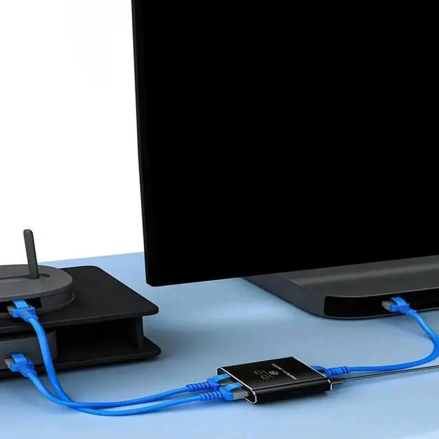 Alt view image 2 of 3 - WRIARICH 1 to 2 Gigabit Ethernet Splitter, 1000Mbps RJ45 LAN Splitter Adapter, Network Cable Extension Connector Compatible with Cat8 Cat7 Cat6 Cat5e Cat5 Ethernet Cables