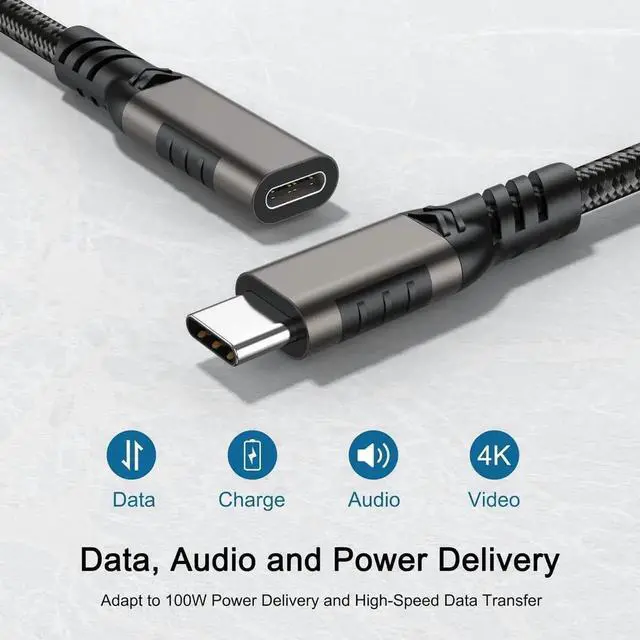 Alt view image 6 of 7 - WRIARICH 6.6FT/2M USB C Extension Cable, USB 3.2 Gen2 10Gbps Nylon Braided Type C Male to Female Extender Cord for MacBook, USB C Hub, Switch