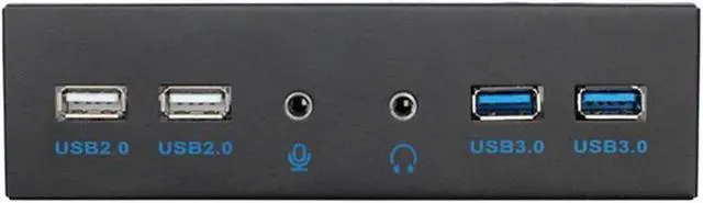 Alt view image 2 of 5 - WRIARICH 5.25 Inch CD-ROM Bay 4-Port Front Panel USB Hub with HD Headphone & Microphone Jack, 2 USB 3.0 + 2 USB 2.0 Stereo Audio Expansion Bracket for Desktop PC Chassis