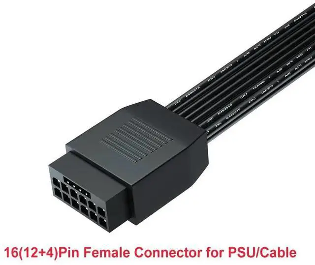 Alt view image 4 of 5 - WRIARICH PCIe 5.0 12VHPWR 16Pin Type A Right Angle Extension Cable 16AWG 600W 90 Degree Male to Female GPU Adapter for RTX 3090Ti 4070Ti 4080 4090