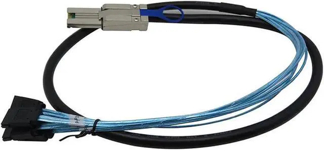 Alt view image 3 of 3 - WRIARICH 1M SFF-8088 36Pin External Mini SAS Male to 4 SATA 7Pin Female Breakout Cable with Locking Latches, 3.3FT RAID Controller to Hard Drive Backplane Cable
