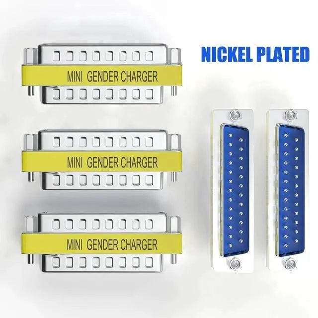 Alt view image 3 of 4 - WRIARICH 6 Pack DB25 25Pin Male to Male Gender Changer Coupler RS232 Serial Connector Adapter