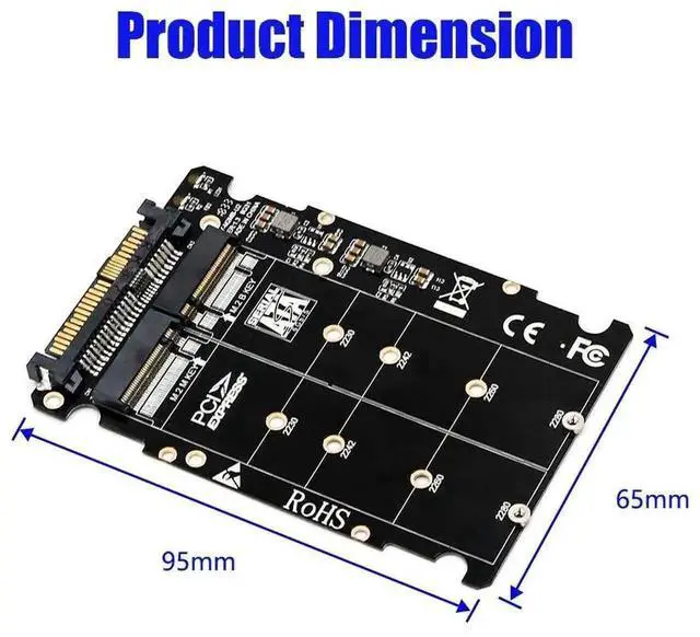Alt view image 4 of 7 - WRIARICH M.2 M/B Key NGFF to U.2 SFF-8639 Adapter, PCIe NVMe M.2 SSD Converter for Desktop PC