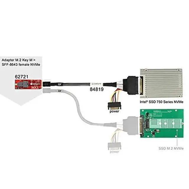 Alt view image 3 of 7 - WRIARICH SFF-8643 Mini SAS HD to SFF-8639 U.2 NVMe PCIe SSD Cable, Compatible with Intel SSD 750 P3600 P3700 Series & Motherboard Storage Expansion, 50CM Length