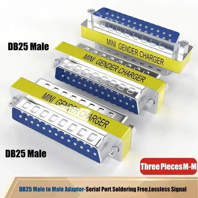 Alt view image 4 of 6 - WRIARICH 6-Pack DB25 RS232 Serial Gender Changer Coupler Adapters, 25Pin Female to Female & Male to Male Mini DB25 Serial Connector for Serial Devices, Industrial Controllers, POS Machines