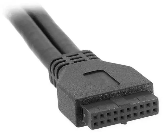 Alt view image 4 of 7 - WRIARICH 3.5" Floppy Bay 19/20Pin USB 3.0 Header 1 to 2 Port Extension Cable, Motherboard Front Panel Hub Adapter for PC