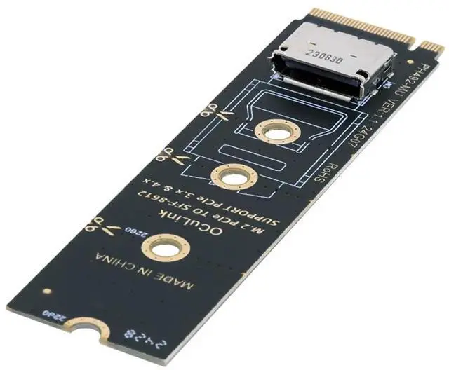 Main image of WRIARICH 2280 M.2 M-Key PCIe 4.0 to OCuLink SFF-8612 SFF-8611 Vertical Host Adapter, Compatible with ASUS MSI Gigabyte ASRock Motherboard, for NVMe U.2 SSD & External eGPU Dock
