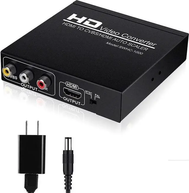 Main image of WRIARICH 1080P HDMI to HDMI + 3RCA AV Dual Output Converter, Digital HDMI to Analog CVBS RCA Audio Video Adapter with PAL/NTSC Switch, for Modern HDTV & Vintage Analog TVs
