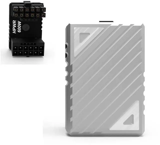 Alt view image 4 of 7 - WRIARICH Silver Z-Type 12VHPWR 12+4Pin 180 Degree U-Turn Adapter, PCIe 5.0 16Pin GPU Angled Power Connector for RTX 40 Series Graphics Cards