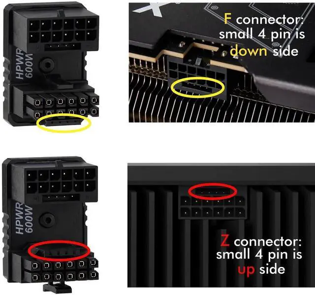 Alt view image 5 of 7 - WRIARICH Silver Z-Type 12VHPWR 12+4Pin 180 Degree U-Turn Adapter, PCIe 5.0 16Pin GPU Angled Power Connector for RTX 40 Series Graphics Cards