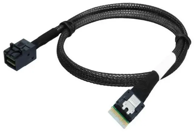 Alt view image 4 of 7 - WRIARICH 50cm Slimline SAS SFF-8654 38Pin Host to SFF-8643 HD Mini SAS Target Interconnect Cable, PCIe 4.0 Internal Server RAID Storage Cable