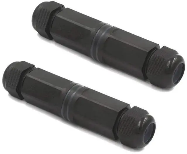 Main image of WRIARICH 2 Pack IP68 Waterproof Shielded RJ45 Female to Female Coupler, 5.3 Inch 8Pin Inline Ethernet Extender Connector Compatible with Cat5/Cat5e/Cat6 for Outdoor LAN Cable Connection