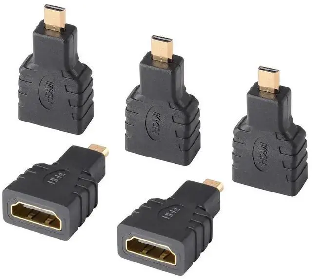 Main image of WRIARICH 5 Pack Micro HDMI Male to Standard HDMI Female Adapter, Gold-Plated Micro HDMI AV Converter Compatible with Digital Cameras, Camcorders & Micro HDMI Smartphones