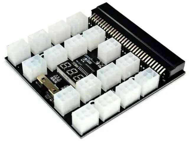 Alt view image 3 of 6 - WRIARICH 12V PCI-E 17-Port 6Pin Server PSU Breakout Board Adapter, HP Server Power Supply Converter for BTC ETH GPU Mining Rig & Antminer Equipment