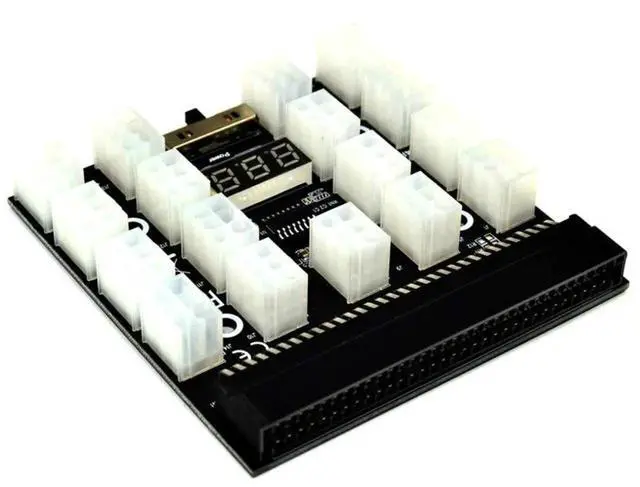 Alt view image 4 of 6 - WRIARICH 12V PCI-E 17-Port 6Pin Server PSU Breakout Board Adapter, HP Server Power Supply Converter for BTC ETH GPU Mining Rig & Antminer Equipment