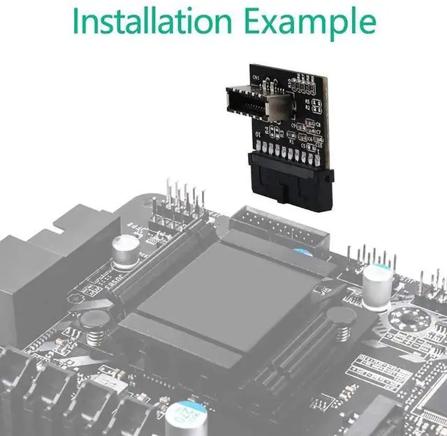 Alt view image 3 of 5 - WRIARICH USB 3.1 Gen 2 20Pin IDC Header to Type E A-Key Adapter, Motherboard Internal Converter for Type C Panel Mount