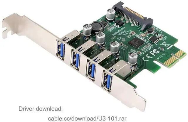 Alt view image 2 of 7 - WRIARICH Low Profile 4-Port PCIe USB 3.0 Expansion Card 5Gbps